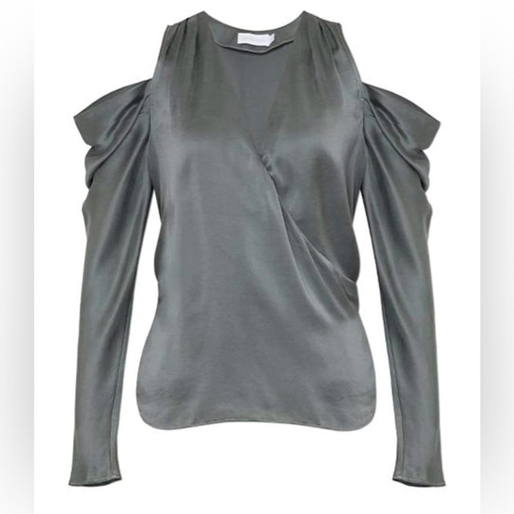 NWT Johnathan Simkhai Remington- Sage Green Top- 100% Silk - Women’s Size M/L